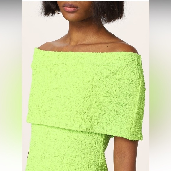 MSGM Green Crinkle Embossed Strapless Dress💚 NWT Size Small - Picture 8 of 13